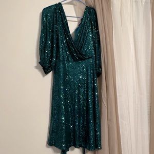 Sequin wrap dress